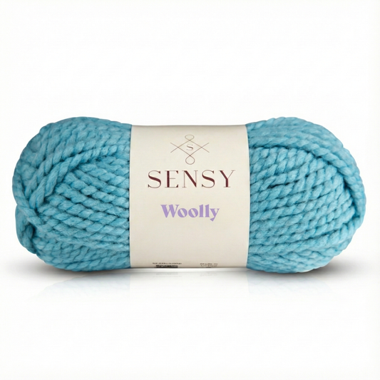 Sensy Woolly Yarn, 3.5 oz, 66 Yards, Gauge 6 Super Bulky: Baby Blue / 1 Skein