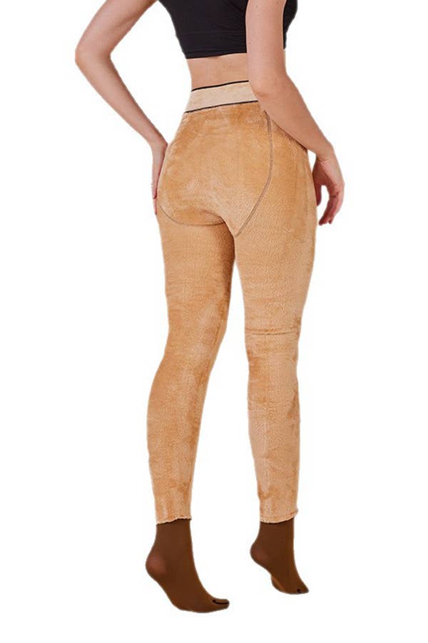 Winter warm fleece tights  hosiery with sculpting butt tight