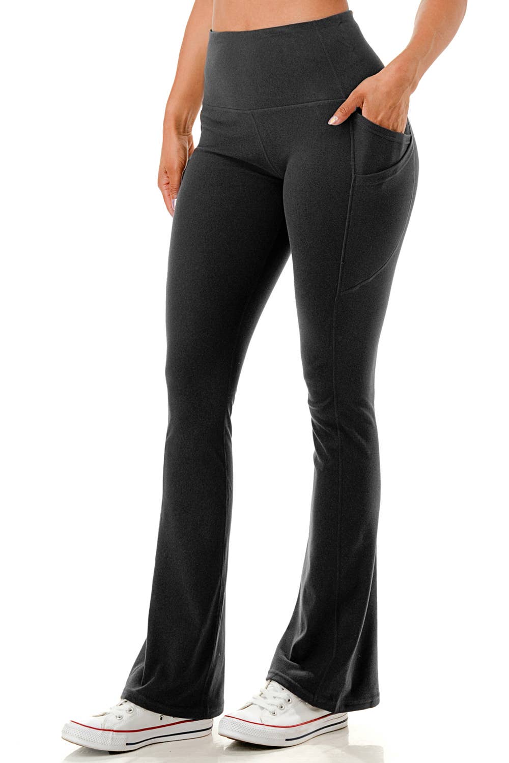 Buttery soft flare casual legging pants: Black