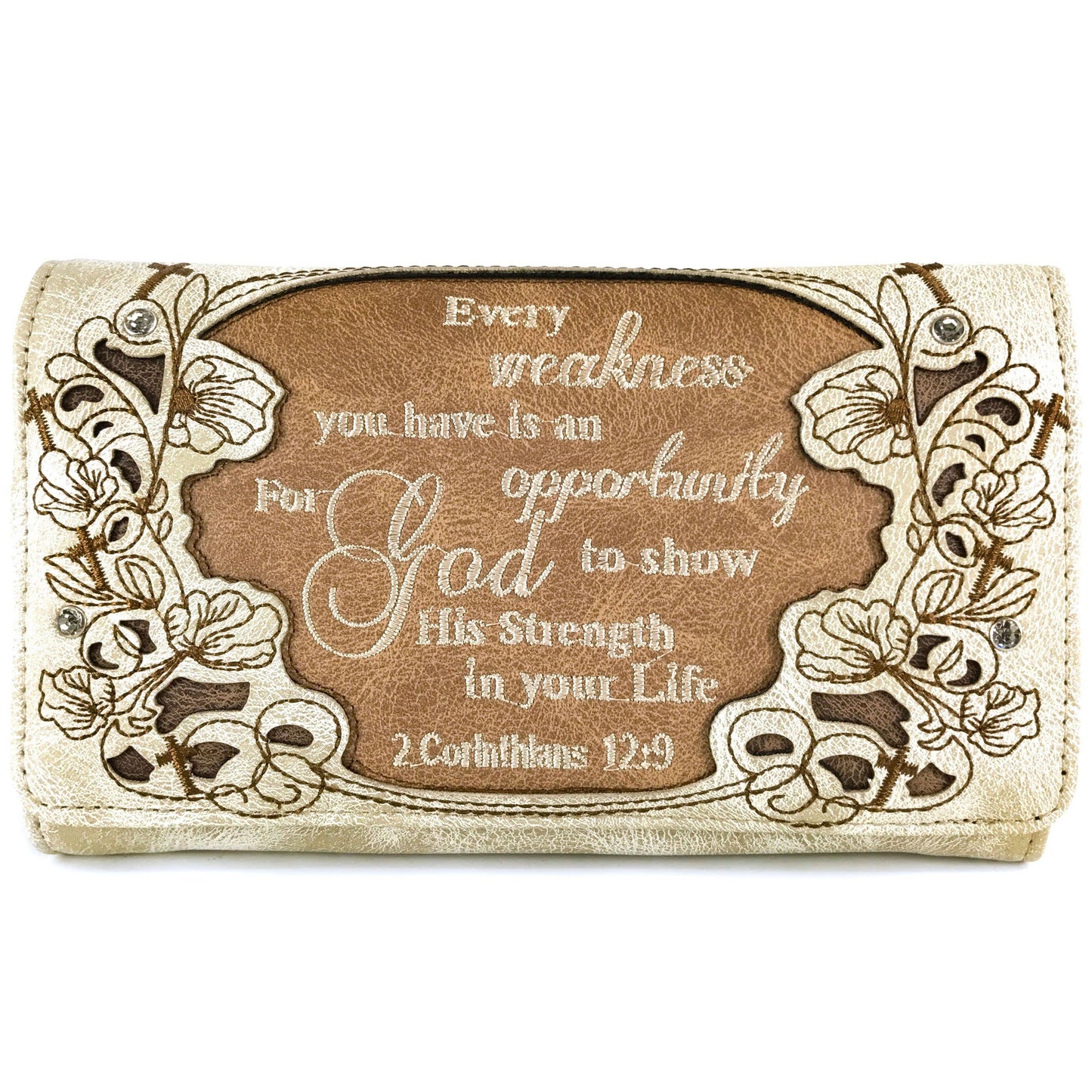 Bible Verse 2 Corinthians Western Women's Wallet: Beige