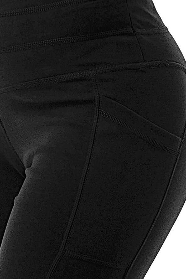 Thermal light fleece skinny yoga legging w/ cellphone pocket: Brown