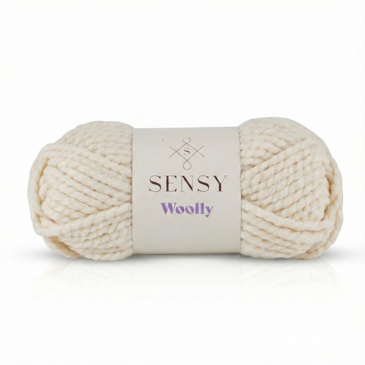 Sensy Woolly Yarn, 3.5 oz, 66 Yards, Gauge 6 Super Bulky: Creamy / 1 Skein
