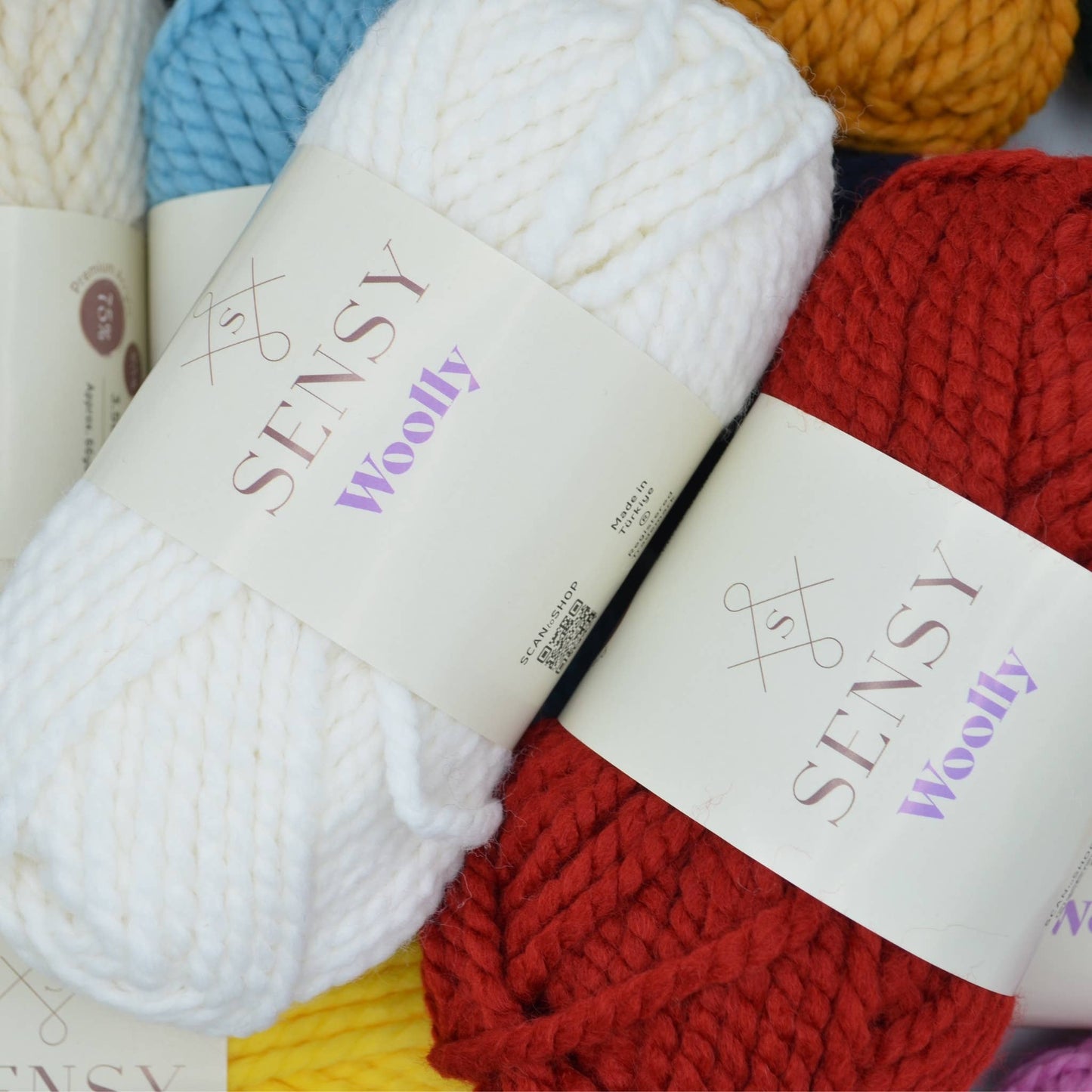 Sensy Woolly Yarn, 3.5 oz, 66 Yards, Gauge 6 Super Bulky: Peacock / 1 Skein