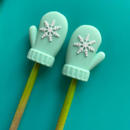 Mittens Gloves Knitting Needle Point Protectors Snowflake