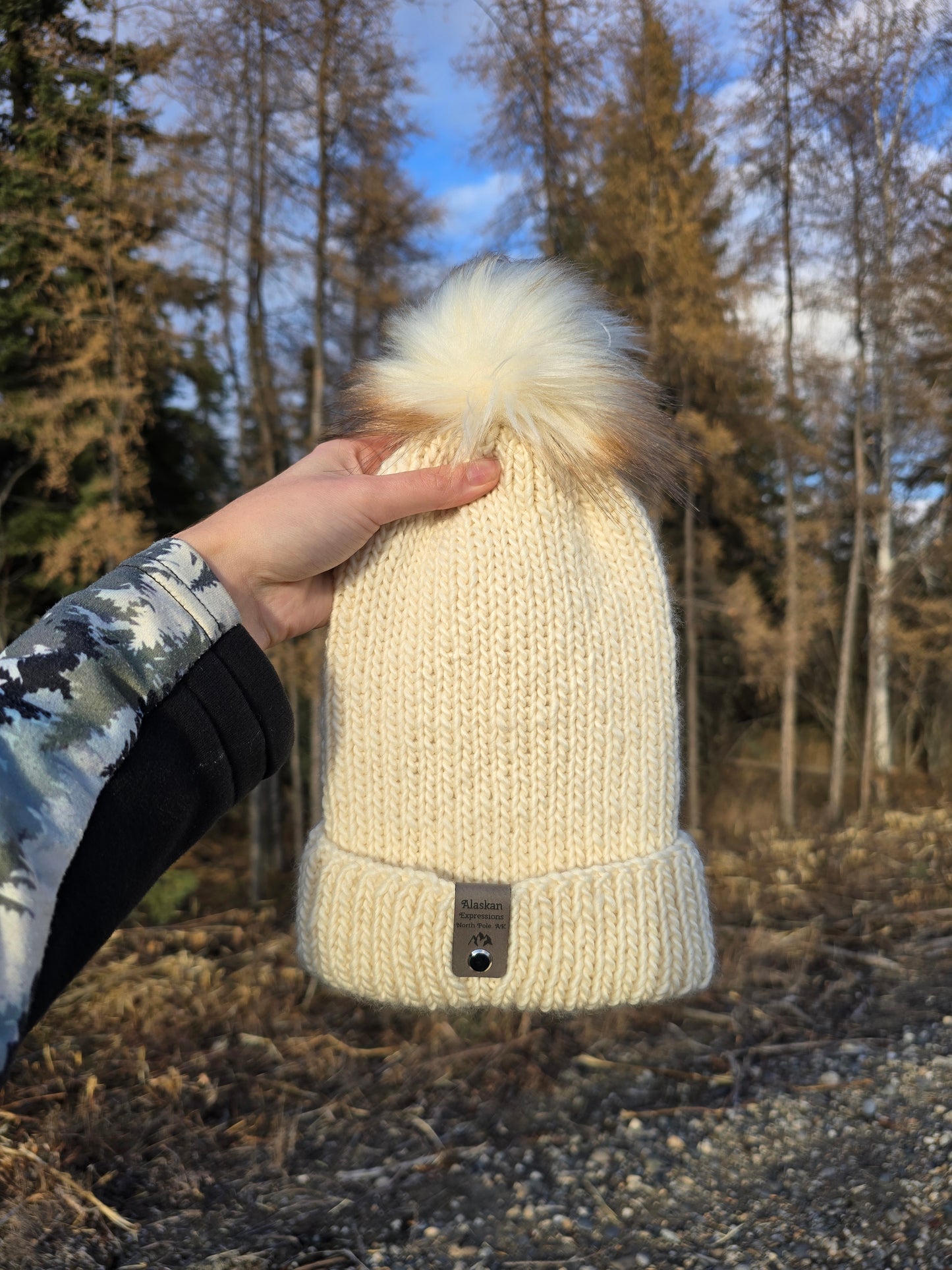 Cream Aspen Ribbed Hat (Merino Wool)