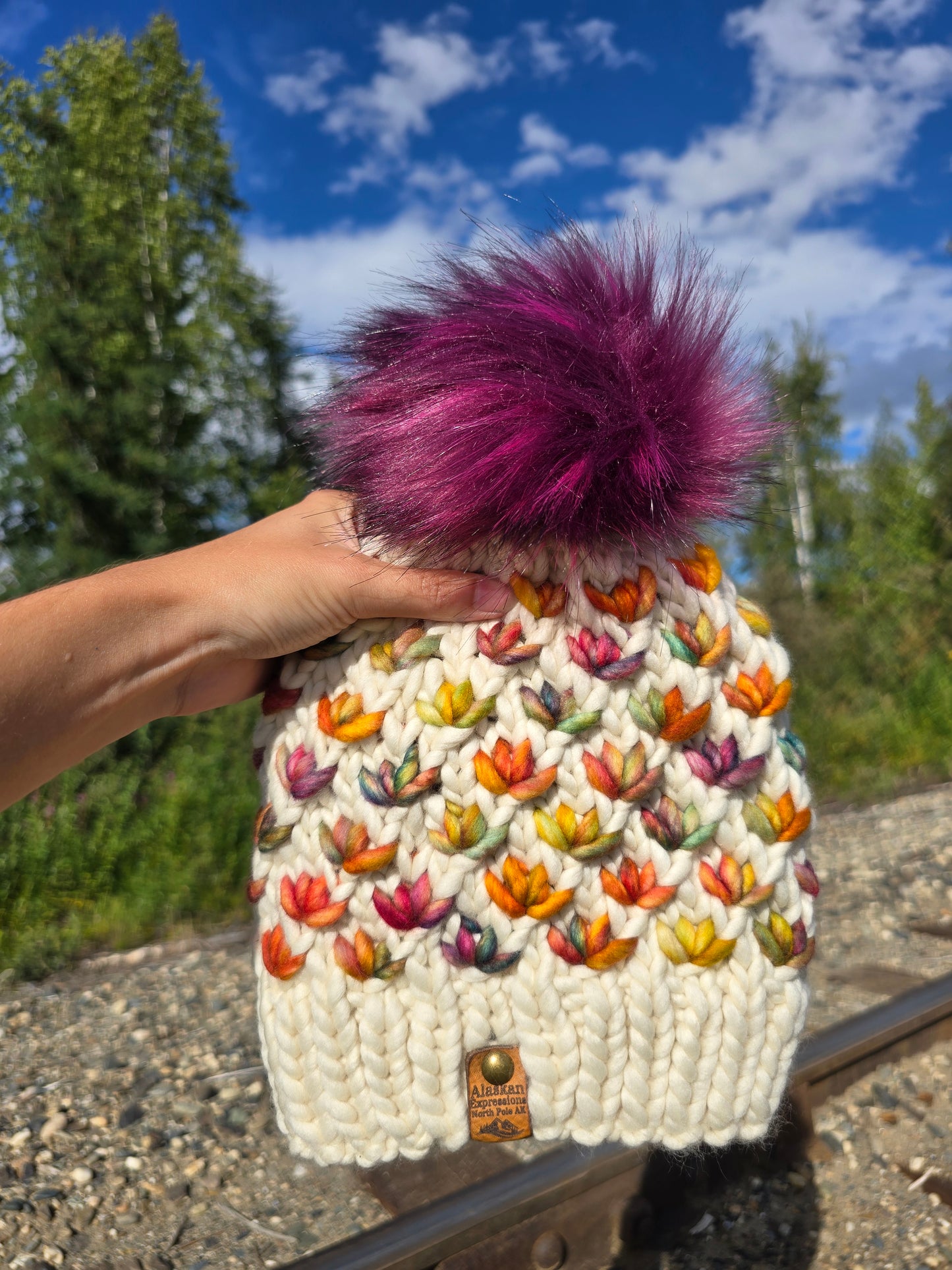 Fall Multicolored Lotus Hats (Merino Wool)