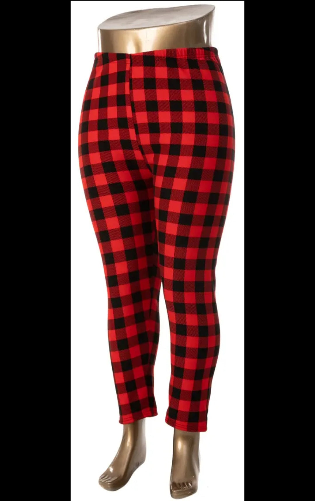 Red plaid Thermal plush legging S-M, L-XL