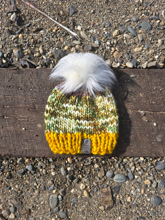 Camo & Mustard Toddler Hat (Merino Wool)