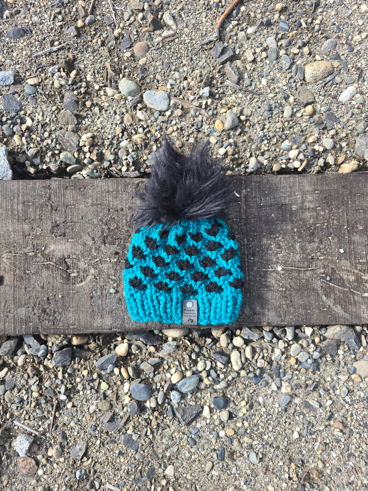 Teal & Black Baby + Toddler Lotus Hats