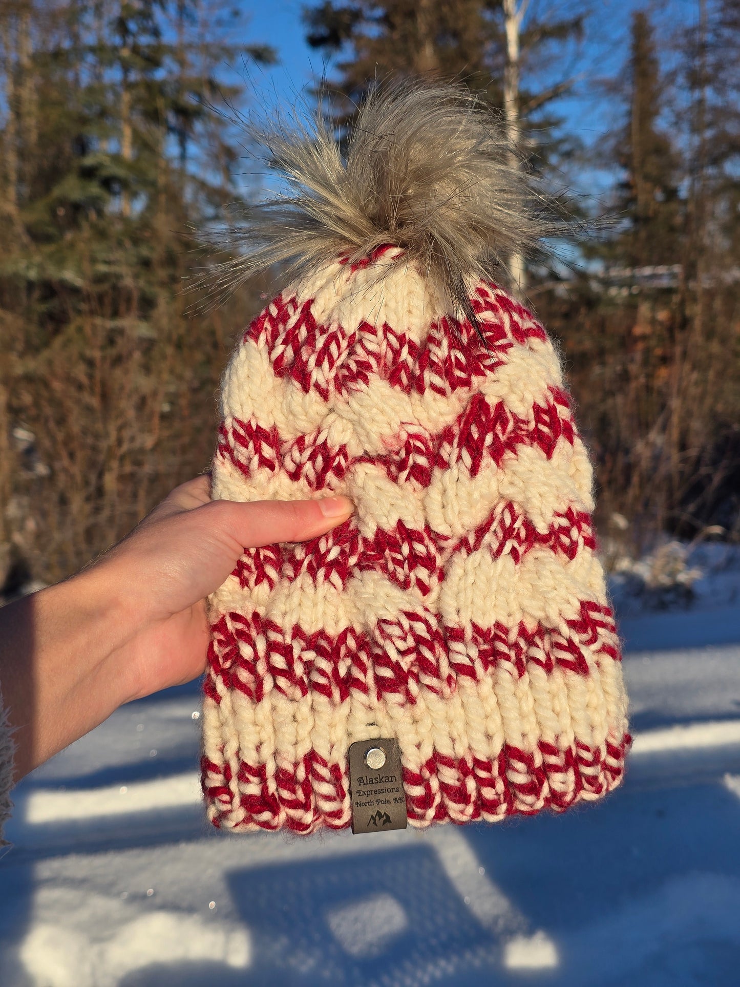 Child's Christmas Alaskan Cables Hat