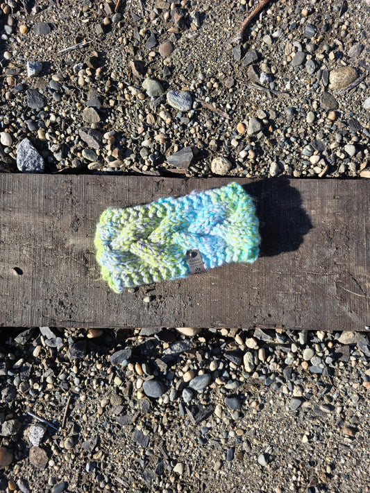 Green & Blue Cable Braid Headband