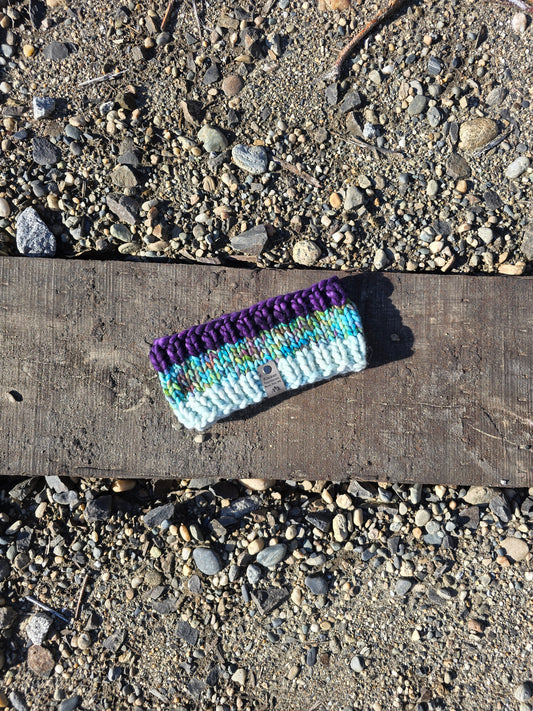 Purple, Blue, & Green Headband (Merino Wool)