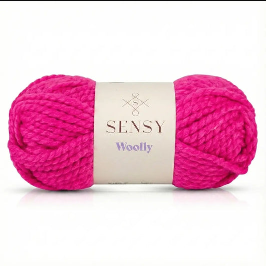 Sensy Woolly Yarn, 3.5 oz, 66 Yards, Gauge 6 Super Bulky: Fuchsia / 1 Skein