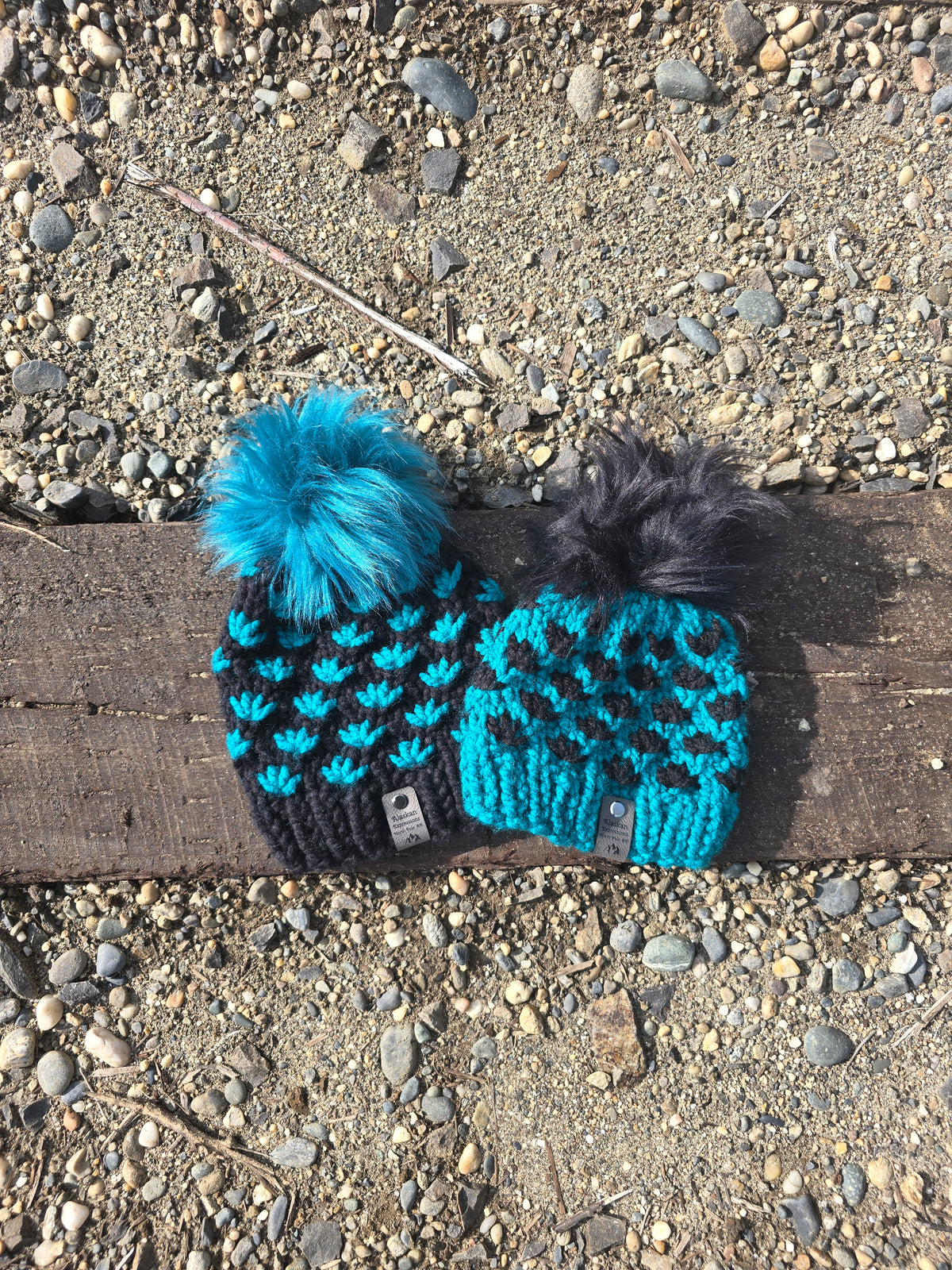 Teal & Black Baby + Toddler Lotus Hats
