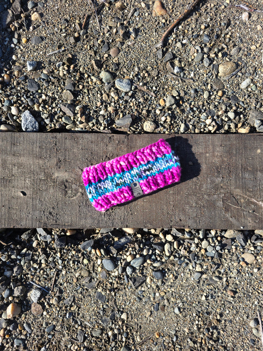 Pink & Blue Headband (Merino Wool)