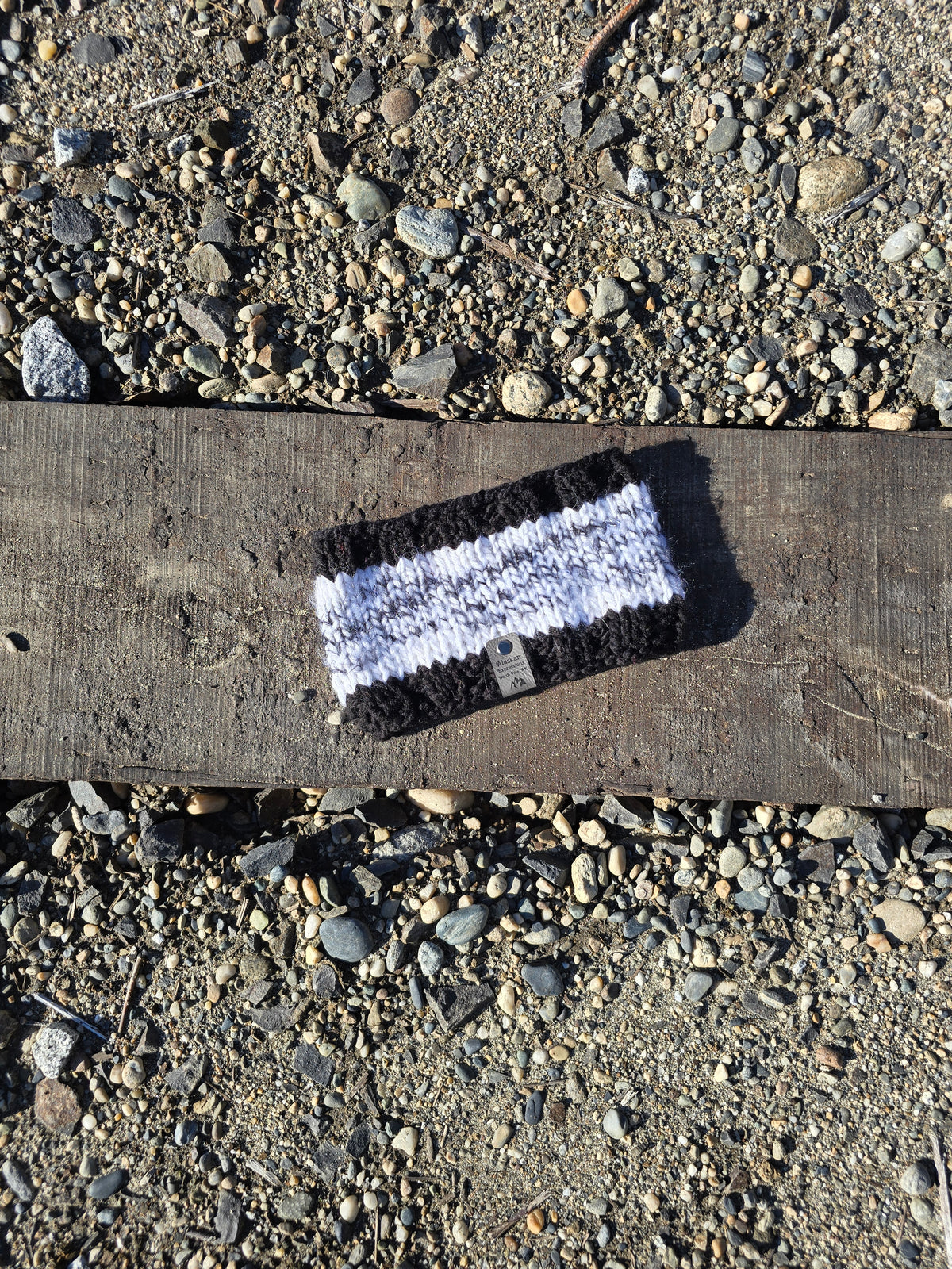 Black and White Knit Headband
