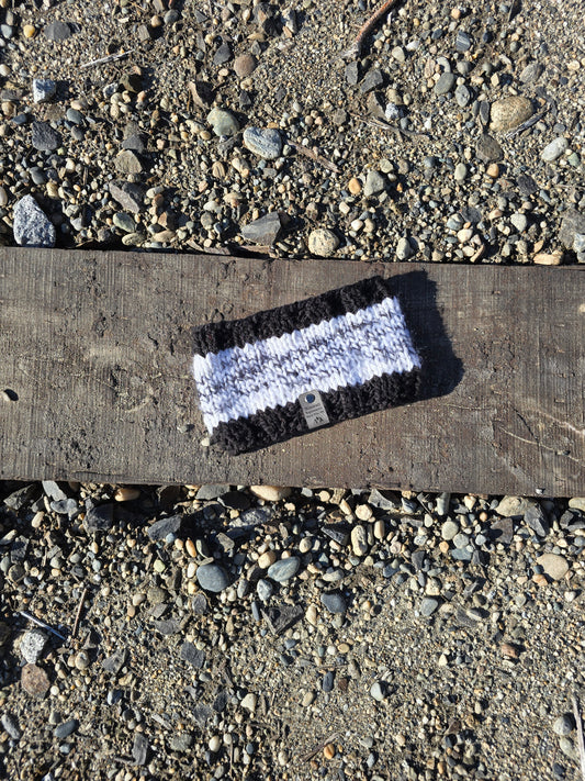 Black and White Knit Headband