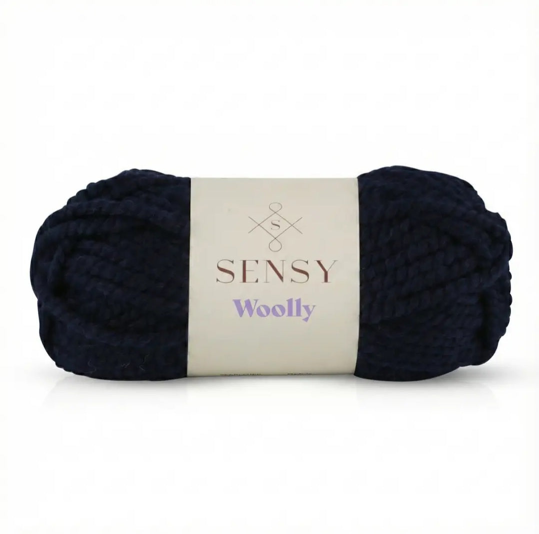 Sensy Woolly Yarn, 3.5 oz, 66 Yards, Gauge 6 Super Bulky: Navy Blue / 1 Skein