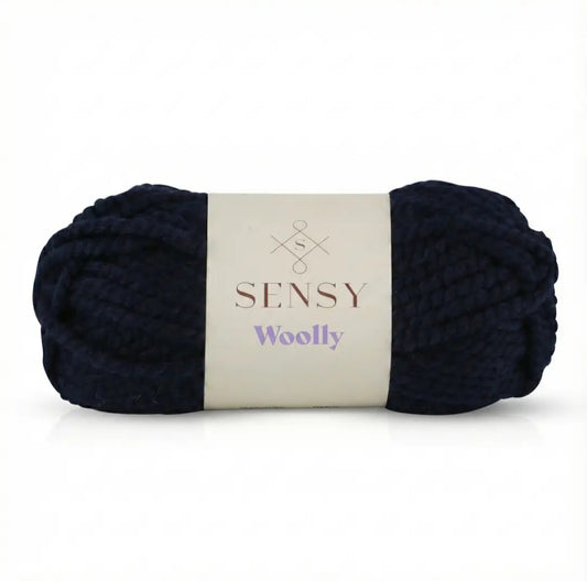 Sensy Woolly Yarn, 3.5 oz, 66 Yards, Gauge 6 Super Bulky: Navy Blue / 1 Skein