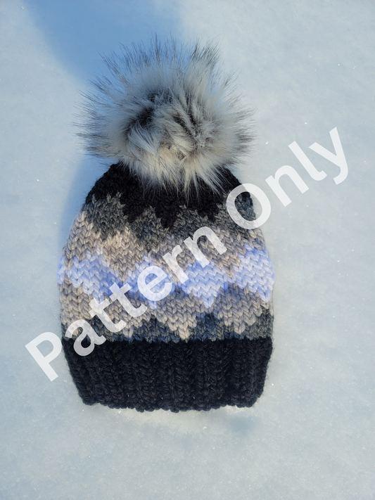 Snowy Peaks Hat Knitting Pattern Only